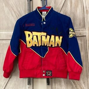 J H DESIGN NASCAR JACKET WITH D C COMICS BATMAN  WOMENS